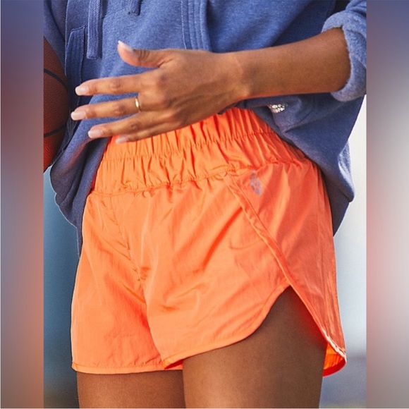 Free People Movement Orange The Way Home Shorts - Picture 2 of 9